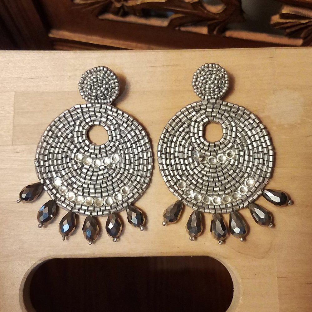 silver tassle earrings